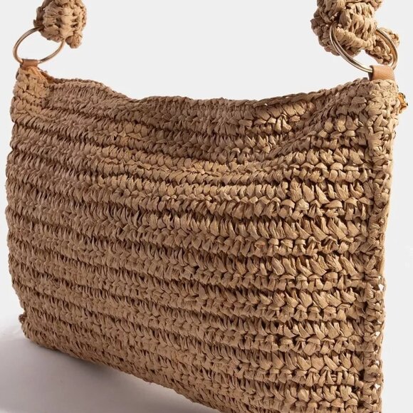 Fame Braided Handle Rectangular Straw Hand Bag‎ - Picture 2 of 4